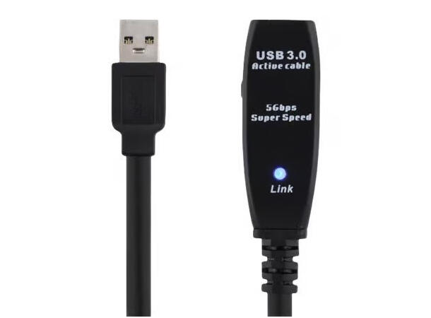 USB-A forlengerkabel med forsterker 7m